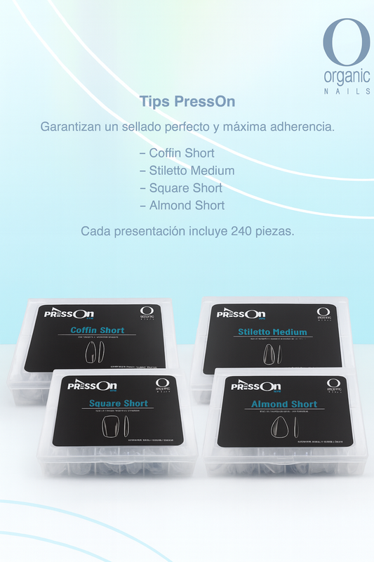 Press On Tips Organic 240 Unidades