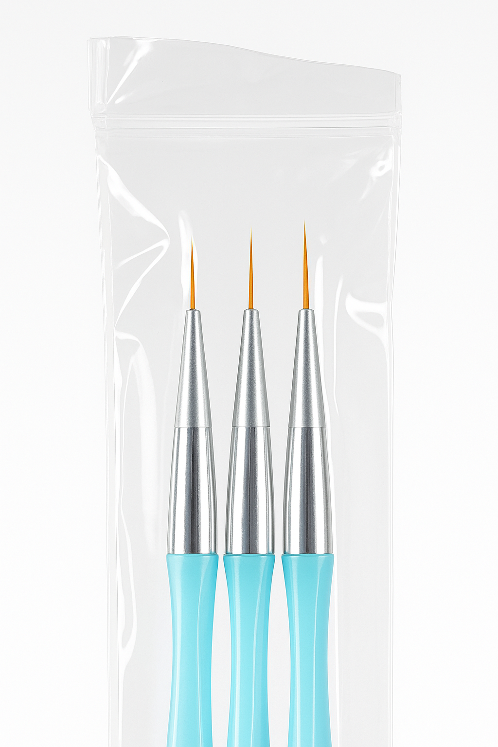 Set de 3 Pinceles de Detalle para Nail Art Punta Extra Fina
