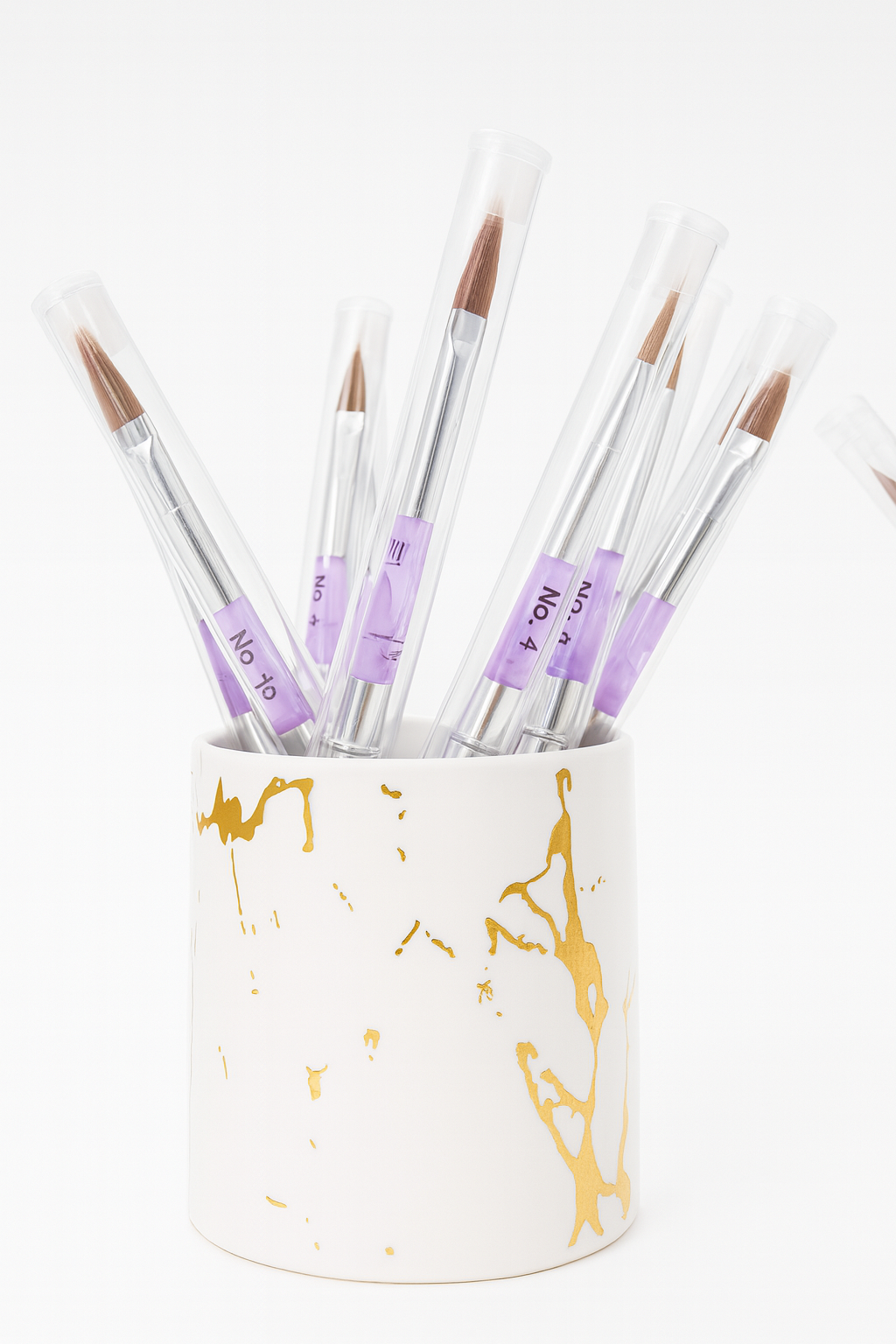 Set de Pinceles Acrílico Nail Art – N°6, 8, 10 y 12