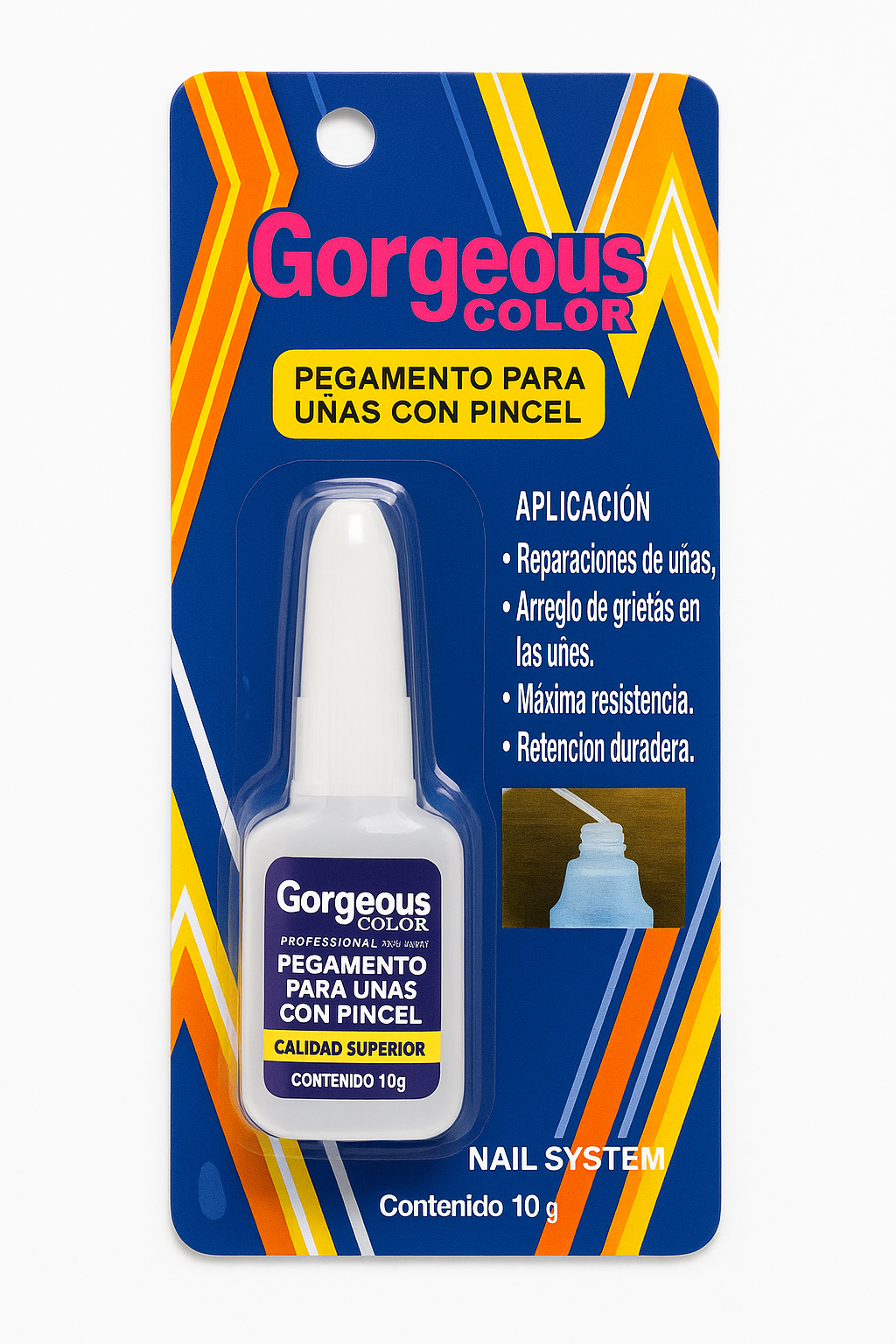 Pegamento para Uñas con Pincel Gorgeous Color – 10g