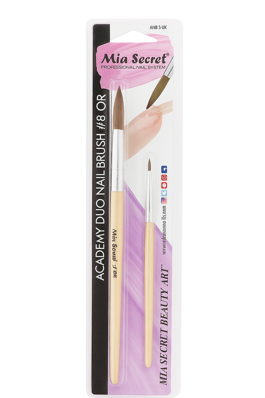 Pincel Academia Duo #8 Mia Secret – Profesional para Acrílico