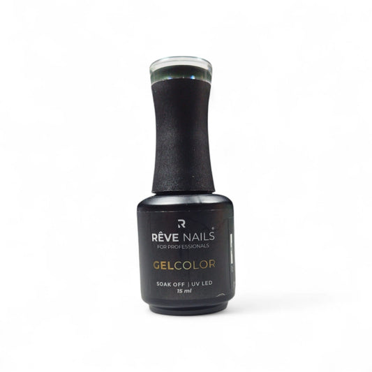 Gel Color RÊVE Nails Embrujo 47 – Verde Oscuro Profundo con Efecto Especial UV/LED 15ml