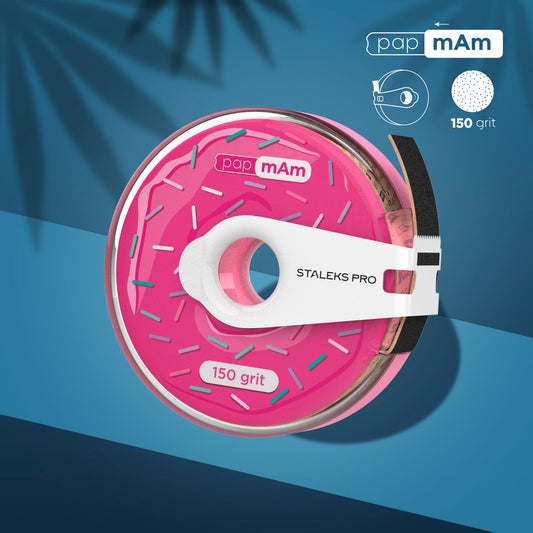 Rollo de Limas Desechables Staleks Pro papmAm Bobbinail 150 Grit | Con Estuche Plástico