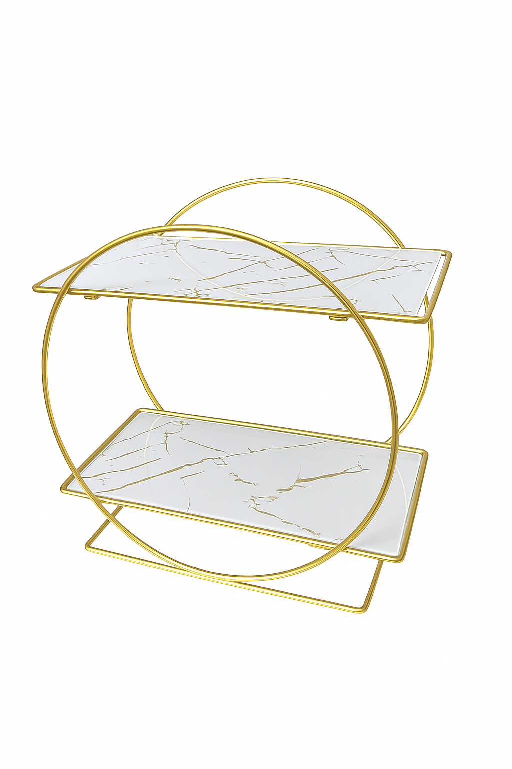 Exhibidor de Productos Mármol Dorado – 2 o 3 Pisos