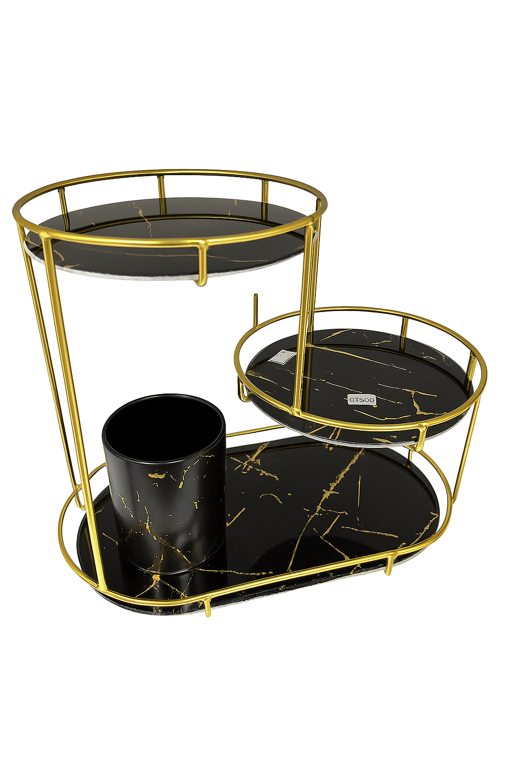 Exhibidor de Productos Mármol Dorado – 2 o 3 Pisos